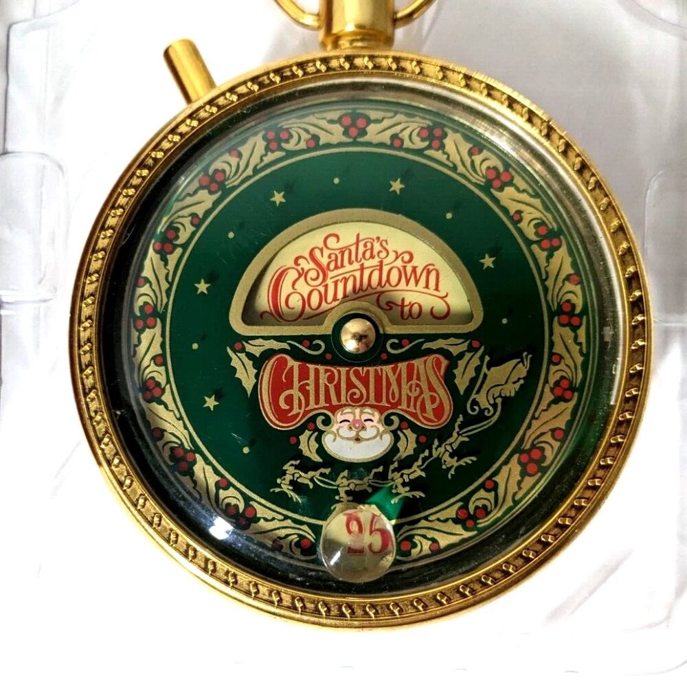 Vintage Hallmark Keepsake Ornament Pocket Watch Countdown to Christmas 2003